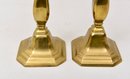 Pair Of Brass Candlestick Holders And Brass Ash Tray