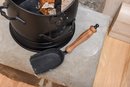 Metal Fireplace Scuttle Bucket With Hand Shovel
