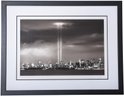 Signed Lithograph New York City Manhattan Skyline With 911 Memorial Lights