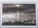 Signed Lithograph New York City Manhattan Skyline With 911 Memorial Lights