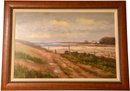 Signed L. Stephano (b. 1948) Oil On Canvas Painting Of A Landscape With Wood Frame