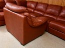 Italsofa Leather Club Chair With Matching Ottoman