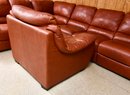 Italsofa Leather Club Chair With Matching Ottoman