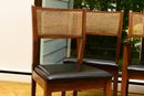 Set Of Five Pace Designs Mid-Century Dining Chairs With Cane Back