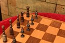 Mid-Century Chess Set From Israel With Brass Playing Pieces
