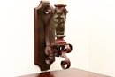Carved Wood And Metal Scrolled Wall Sconce