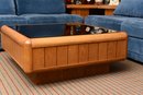 Mid-Century Smoked Glass Top Coffee Table