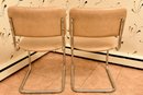 Set Of Four Vintage Tubular Steel Cantilever Dining Chairs