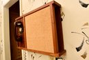 Vintage Rotary Telephone With Cork Board And Storage Cubbie