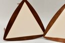 Pair Of Mid-Century Walnut And Laminate Triangular Stacking Tables