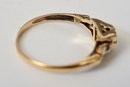 Antique Yellow And White 10k Yellow Gold Ring With Center Diamond (Size 6)