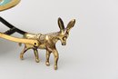 Brass And Steel Hand Painted Donkey Candy Cart - Made In Israeli