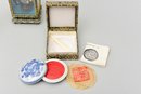 Pair Of FMCS Magnificent Imperial Journey Eggs, Miniature Chinese Screen, Cloisonne Vase And Chinese Stamp Kit
