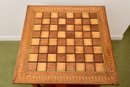 Inlaid Wooden Checkers Table