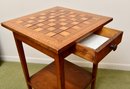 Inlaid Wooden Checkers Table