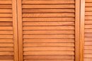 Pair Of Wooden Mid-century Louver Four Panel Door