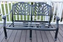 Fortunoff Cast Aluminum Loveseat, Rocking Chair And Matching Side Table With Roger's Cushions