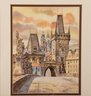 Pair Of Signed Watercolor Paintings Depicting Prague And Austria
