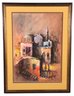 Signed A. (Ari) Arad Mixed Media Painting Of A Village Scene