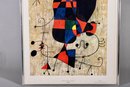 Joan Miro Framed Art Print Titled 'People And Dog In The Sun'