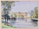 Signed Stew Framed Watercolor Painting Of The White House