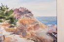 Signed Judy Knowles Charming Watercolor Painting Depicting A New England Lighthouse