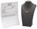 14K Yellow Gold Double Graduated Rope Necklace With Cabochon Cut Bezel Set Larimer Stone