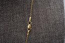 14K Yellow Gold Necklace Stamped AD With Three Cubic Zirconia Stone Pendant