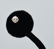 Pair Of Genuine 5mm Round Brilliant Cut Diamond Stud Earrings Set In 14 Kt White Gold