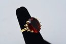 18K Yellow Gold Citrine And Diamond Ring - Size 5 1/2