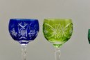 Collection Of Nine Bohemian Crystal Glasses