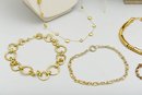 Collection Of Nine Costume Jewelry Necklaces And Francesco Biasia Handbag