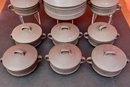Jens Harald Quistgaard Dansk Danish Flamestone Large Casserole And Set Of Eight Covered Individual Casseroles