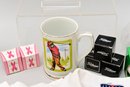 Collection Of Golf Related Items - Shirts, Mugs, Balls, Visor, Pillow And More