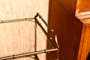 Mid-century Three Tier Metal And Glass Bar Cart On Casters
