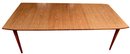 Mid-Century Modern Walnut Laminate Surf Dining Table With Two Leaves