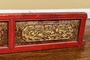 Chinese Five Panel Gilt Carved Partial Wood Screen