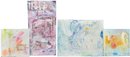 Collection Of Four Signed D. Fink Mixed Media On Canvas Abstract Paintings