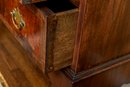 Antique English Burl Walnut Bookcase Secretary Desk