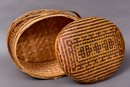 Handwoven Lidded Basket With Double Handles From Santa Fe New Mexico