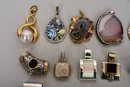 Collection Of Various Style Pendants - Abalone, Amethyst Stalactite, Roman Chariot, Yurman Style And More