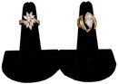 Pair Of Costume Marquise Baguette And Marquise Cubic Zirconia Cocktail Rings (size 5 1/4)