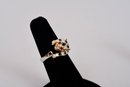 Leopard Costume Ring And Cabochon Triple Band Ring (size 6 1/2)