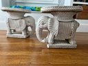 Pair Of 1970s Wicker Elephant Side Tables