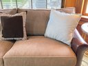 Handsome Barclay Butera For Lillian August Leather & Linen Down Sofa