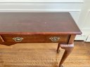 Mahogany Queen Anne Style Two Drawer Console Table