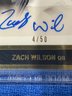 2021 Ultimate Gold Leaf Rookies Zach Wilson Rookie Auto Card #GLR-ZW1 Numbered 4/50
