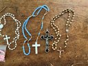 Group Of Rosaries, Crucifixes & Catholic Religious Charms