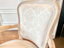 Pair Of French Style Floral Carved Upholstered Arm Chairs.