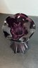 Purple  Amethyst Glass Vase  Sith Ruffled Rim